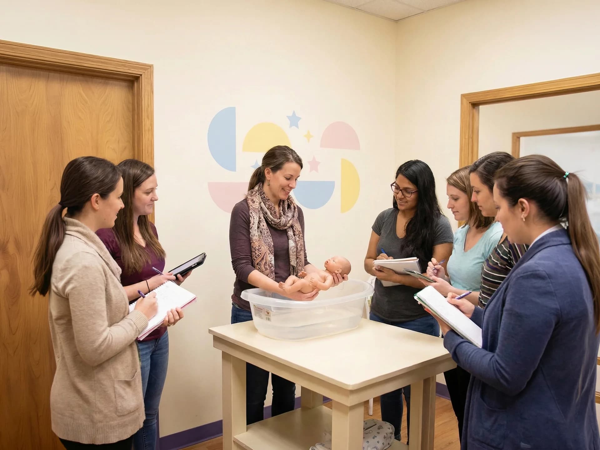 Doula students during a professional training session
